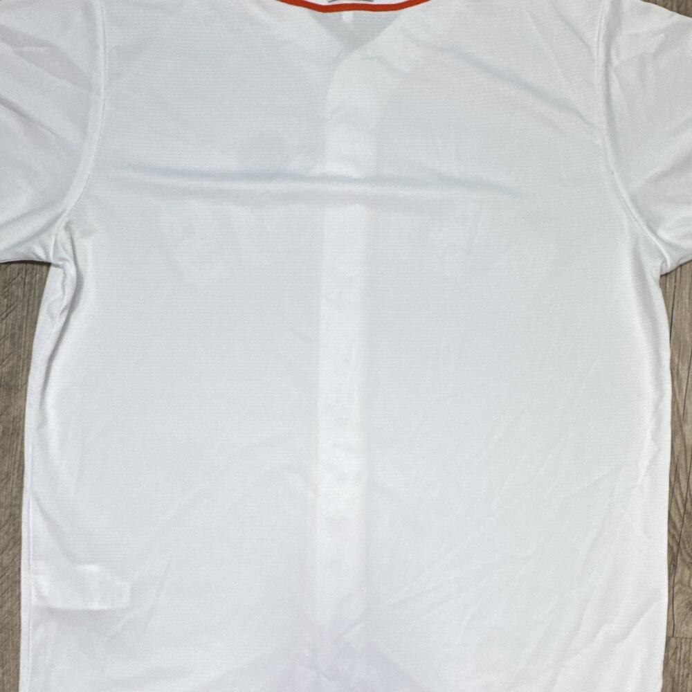 Nike Houston Astros Men's L White Button-Front Baseball Jersey Orange Blue - Picture 5 of 6
